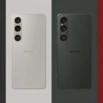 Quatre smartphones Sony Xperia 1 VII alignés, en noir, blanc, vert et rouge, mettant en avant leur module photo Zeiss vertical.