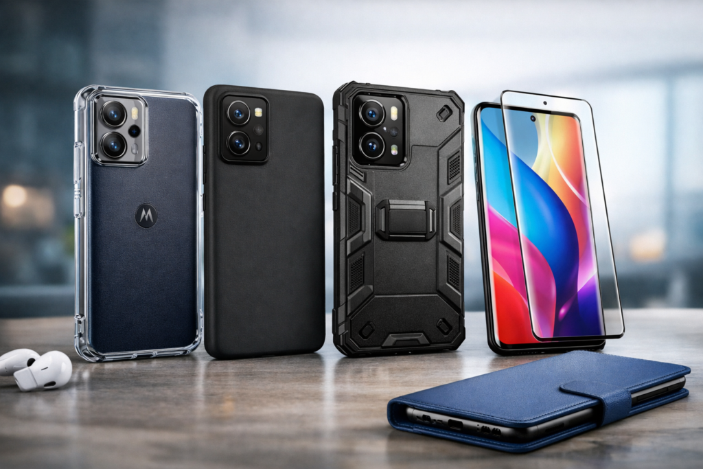 Coques de protection pour Motorola Edge 60 Pro, Edge 60 Fusion et Edge 70 avec étui et protection d’écran