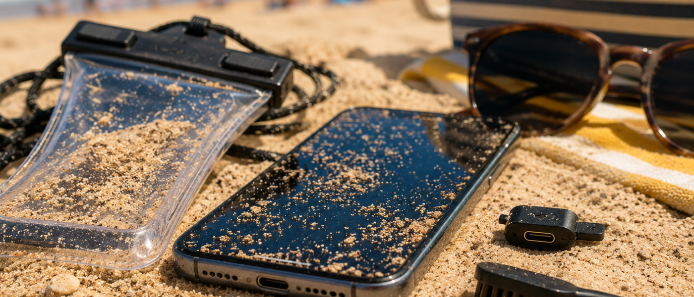 Sable et smartphone : le vrai danger de la plage (écran, port USB-C, haut-parleurs)